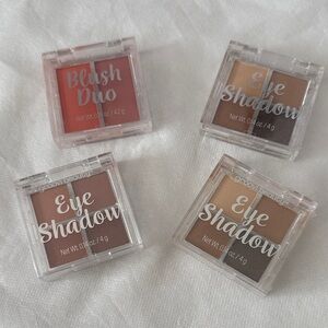 4 Pieces Groovi Beauty Blush Duo and Eye Shadow Set - Coral, Brown, Tan